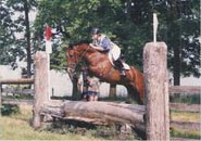 Allegra Steck jumping in competition